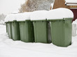 Refuse bins in snow