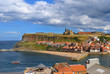 Cliffs in Whitby, England including Whitby Abbey