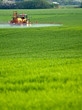 Foto: Tractor spraying a field on farm, agriculture Tractor spraying a field on farm, agriculture