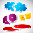 Colorful paper bubble for speech