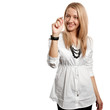 businesswoman writting something