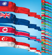 Set of world flags. High detailed 3d vector concept