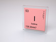 Iodine - symbol I - chemical element of the periodic table