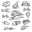 collection of icons of transport