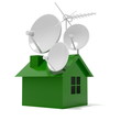 house and satellite dishes