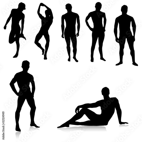 Vector: Nude Male silhouettes.Vector Nude Male silhouettes.Vector
