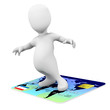 3d Little man rides the credit card 3d Little man rides the credit card