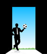 man holding the ball in his hand