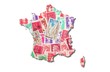 French postage stamps in the shape of France