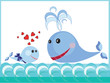 Two whales,vector.