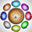 Home TV. Vector internet buttons. 8 different projections. Home TV. Vector internet buttons. 8 different projections.