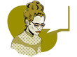 Pop art vector illustration of a woman