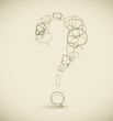 Question mark made from blue speech bubbles Question mark made from blue speech bubbles