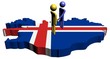 meeting with Iceland map flag illustration