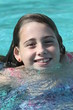 young girl in the pool