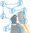 Business human resources manager drawing people chart
