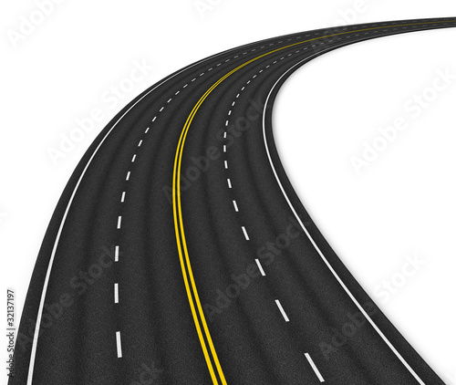 Illustration: Autobahn isolated on white Autobahn isolated on white
