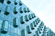 beautiful reflection in glass futuristic wall