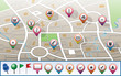 Photo en ligne au meilleur prix vector city map with GPS icons
