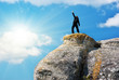 Man on the peak of mountain. Man on the peak of mountain.
