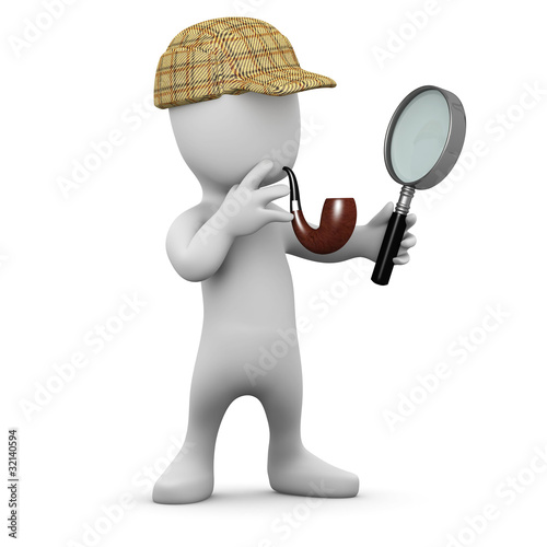 Illustration: 3d Little man is on the case 3d Little man is on the case