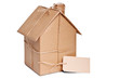 House wrapped in brown paper cut out
