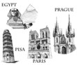 Famous buildings sketch Famous buildings sketch