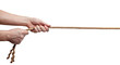 man pulling rope