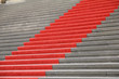 Red carpet on stairs