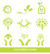 set of eco green icons