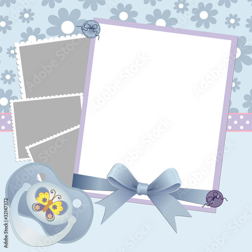 Vector: Cute template for baby's card Cute template for baby's card