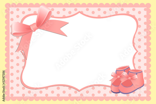 Vector: Cute template for baby's card Cute template for baby's card
