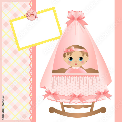 Vector: Cute template for baby card Cute template for baby card