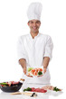 Photo: Young nepalese man chef, oriental food Young nepalese man chef, oriental food