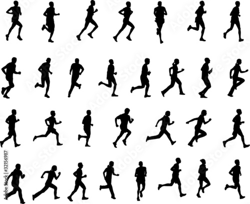 Vector: 30 high quality silhouettes of people running - vector 30 high quality silhouettes of people running - vector