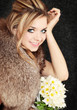 blond  with the bouquet