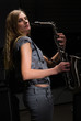 Woman with saxophone