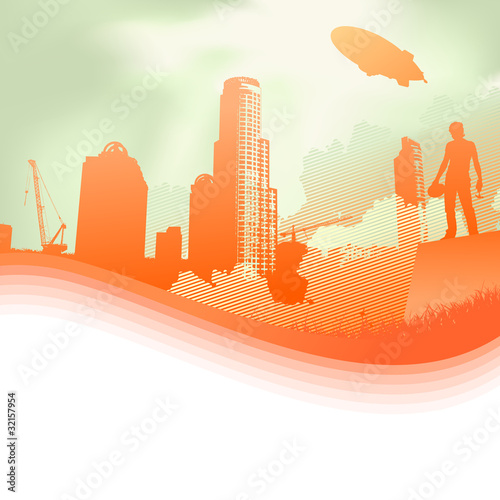 Vector: construction and worker construction and worker