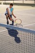 Tennis Player Alone On A Court