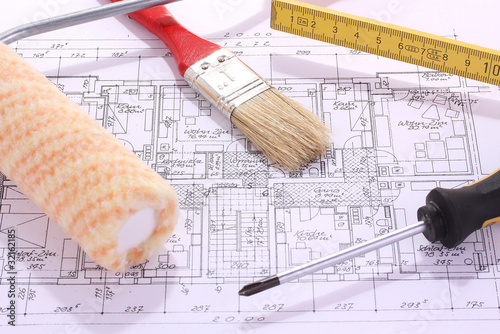 Foto: Plan mit Pinsel Plan mit Pinsel