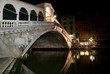 Venice, Rialto Bridge at night, Italy Venice, Rialto Bridge at night, Italy