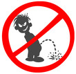 Funny sign prohibiting the open peeing.