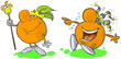 Funny Fruits- king and clown Oranges.