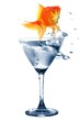 goldfish in glass water