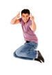 Happy man jumping