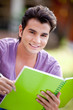 Man studying outdoors