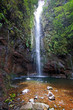 beautiful waterfall on madeira island, portugal