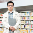 Handsome man in the library