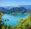 Photo from air perspective, Bled lake with island