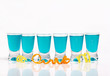 Six blue shots